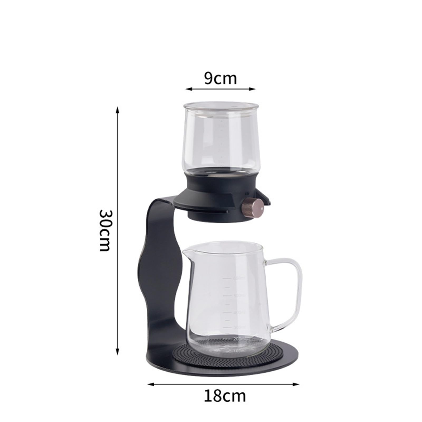 Tetera Té De Flores Tetera De Cristal Estilo Chino, Nueva Individual For Casa Té Resistente Al Calor(Black,380ML)