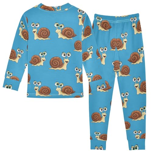 Pajama Sets Long Sleeve Cute Snails Cartoon Pattern Soft Comfy Sleepwear 2 Piece PJS 3-8T3