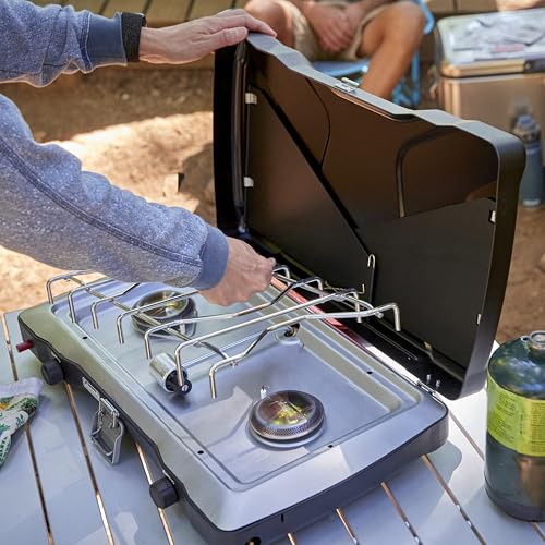 Coleman Triton+ 2-Burner Propane Camping Stove with InstaStart Ignition, Portable Camping Cooktop with 2 Adjustable Burners & Wind Guards, 22,000 BTUs of Power for Camping, Tailgating, Grilling - Image 7