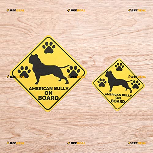 American Bully On Board - Calcomanía de vinilo con diseño de huella de rombo – Paquete de 2 reflectantes, 4 pulgadas, 6 pulgadas – para coche, camión, barco