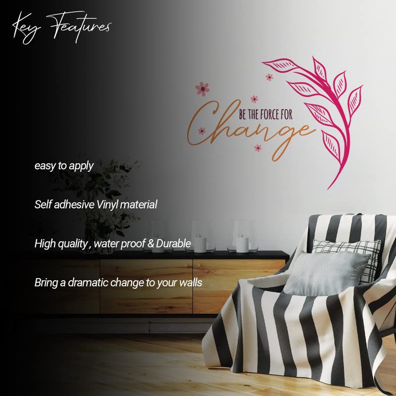 Image of Kotart - Colorful Leaf and Quote Printed Vinyl Wall Stickers /Decals for Living Room Bedroom and Home Wall Decoration