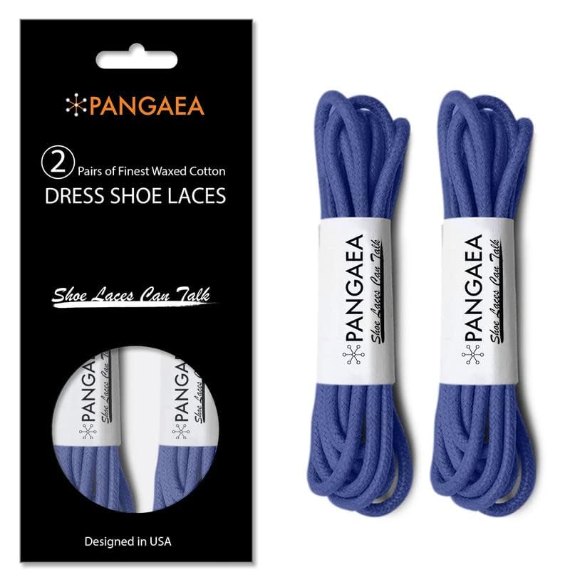 Image of [4 Laces] 2-Pair Pack Waxed Round Oxford Shoe Laces for Dress Shoes Chukka 3 /32Inch Thin