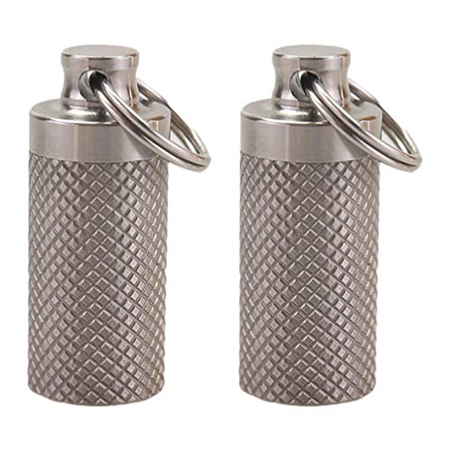 WINOMO — Estojo de comprimidos portátil à prova d'água com 2 peças, porta-comprimidos de metal para