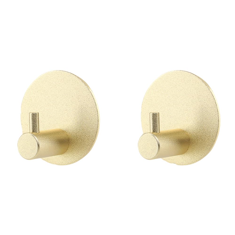2 piezas multiusos gancho de pared puerta llave paño abrigo baño bata percha gancho cocina hardware estante estante bolsa gancho organizador colgante, B, oro, 1