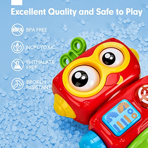 hahaland toys for 1 year old boys - Activity Robot Baby Toys for 1 Year Old - Musical Light up Poseable Fine Motor Skill Toys for 12 Months - Interactive Montessori Toys for 1 Year Old Birthday Gift