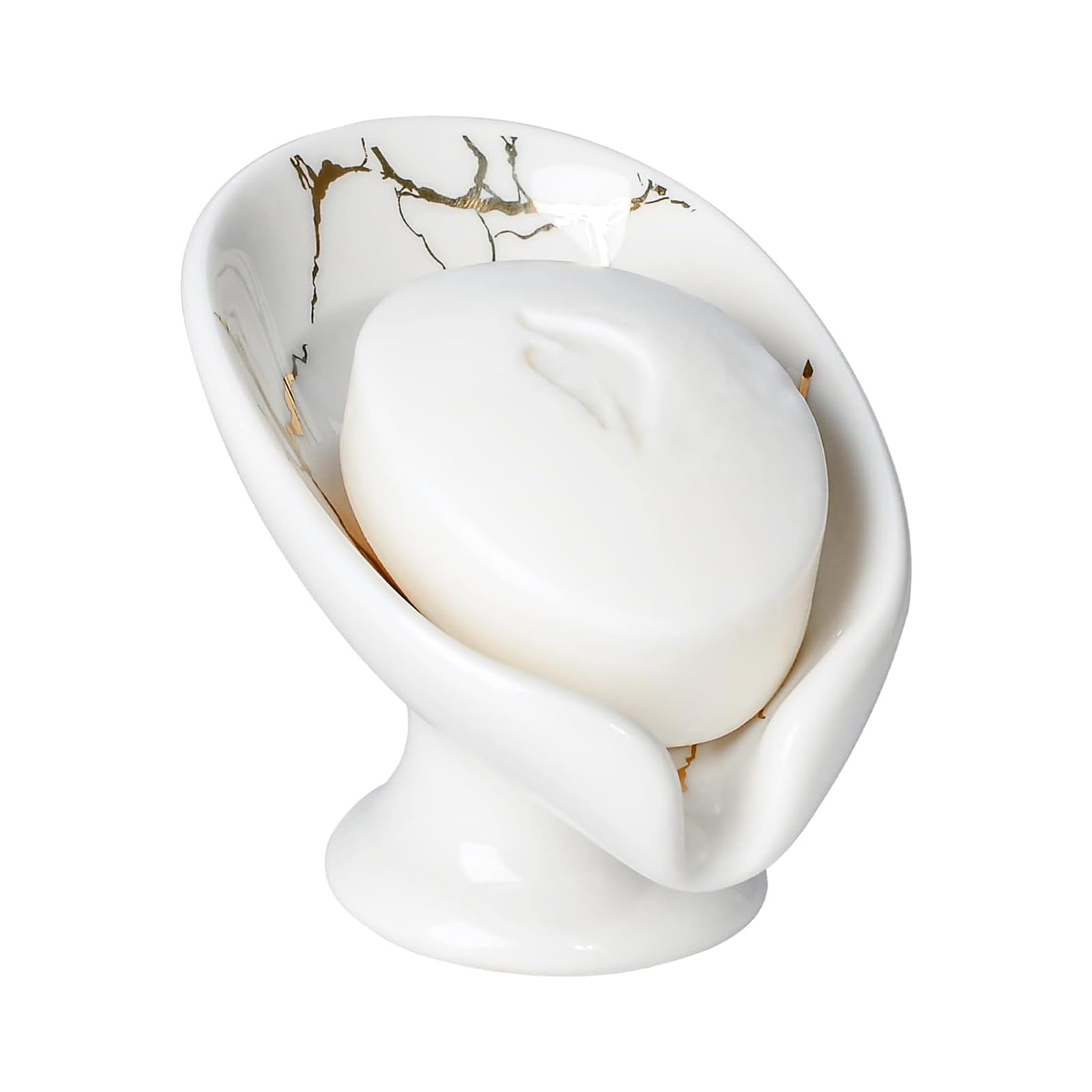 mydelniczka ceramiczna, z odpływem, utrzymuje mydło w kształcie liści, w stylu vintage, biała mydelniczka do łazienki, prysznica, umywalki, kuchni