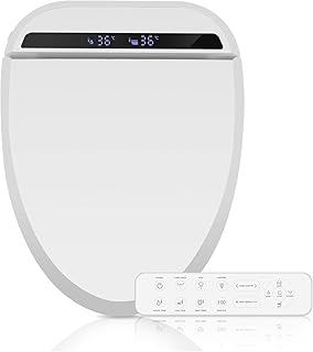 CCV Elongated Bidet Toilet Seat, Smart Heated Toilet Seat, Electric Bidet Toilet Seat with Warm Water & Dryer, Feminine Wash, Self-Clean Stainless Steel Nozzle, Adjustable Water Pressure, Night Light