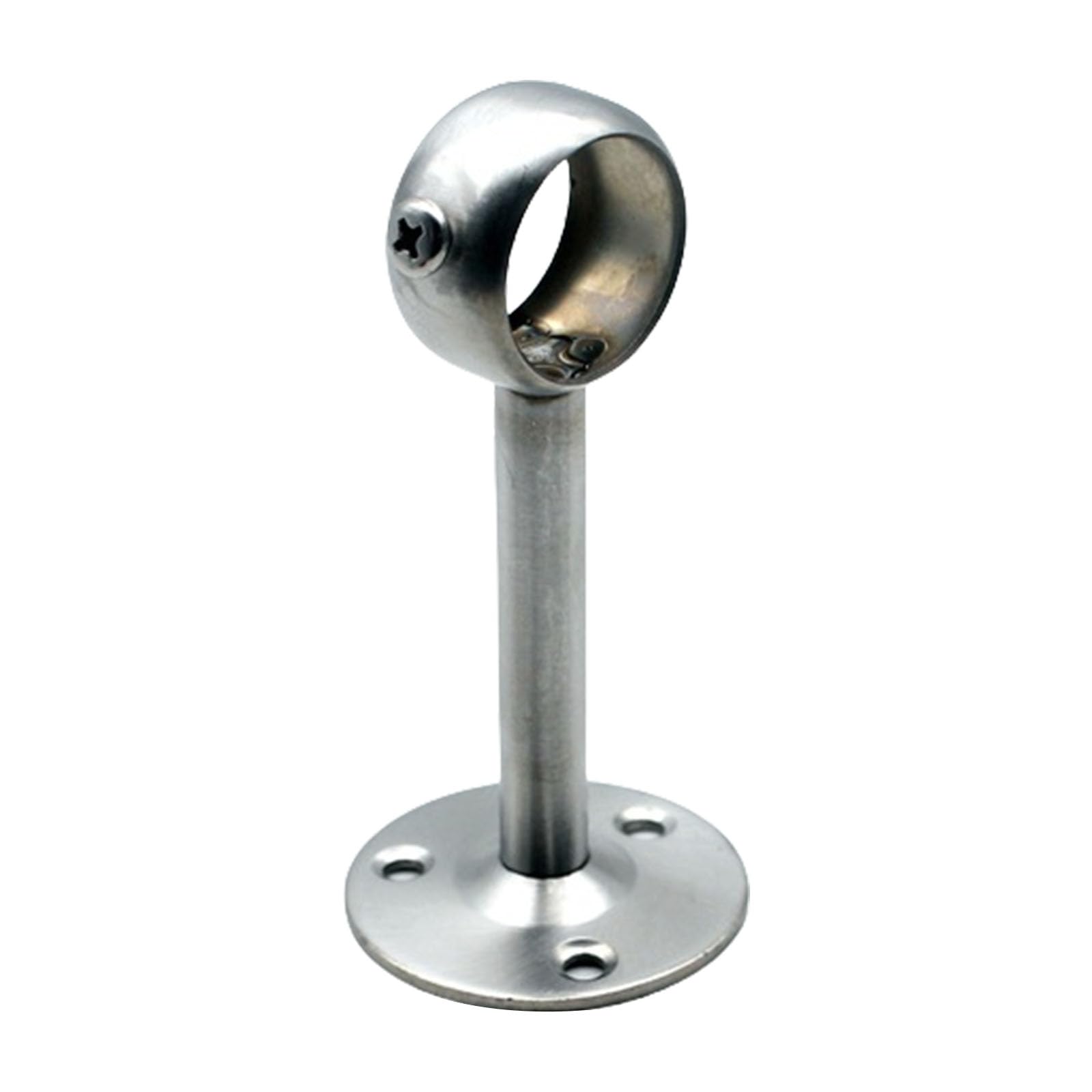 2 Pcs Ceiling Curtain Rod Holder Heavy Duty Stainless Steel Bracket 25x100mm Pole Silver/Black Curtain Closet Pole Holder