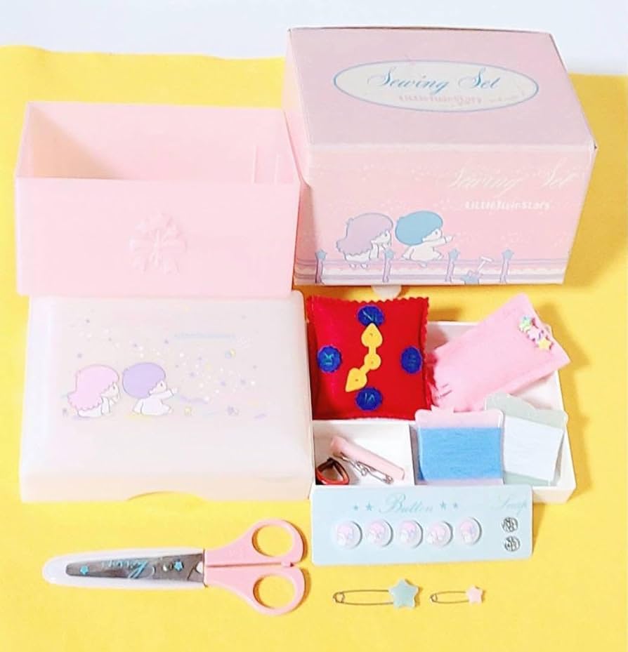 Amazon.co.jp: 1976年製キキララ裁縫箱セットリトルツインスターズ針