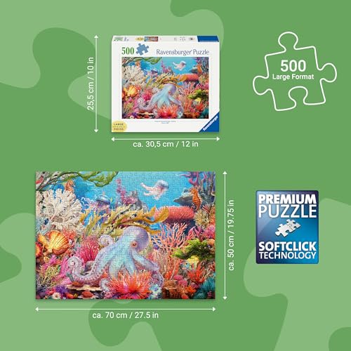 Ravensburger Puzzle de 500 piezas formato grande de vida en arrecife para adultos miniatura 4