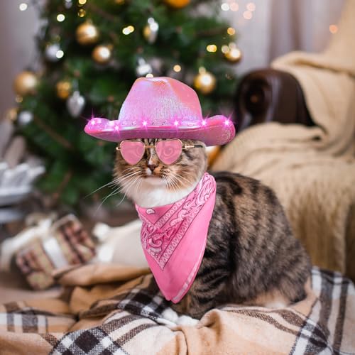 Set Disfraz Vaquero Para Perro con 3 Piezas Rosa Brillante miniatura 6