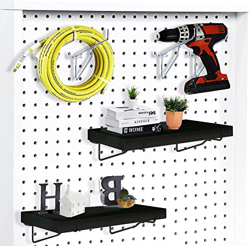 Hjw HJW-DINGBANG-BLACK Pegboard Shelf Black, 4 Pack Wooden Pegboard Shelves thumb #7