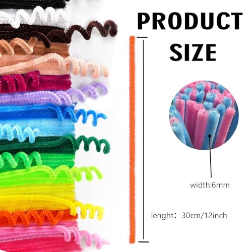 Image of VZF 400PCS Pipe Cleaners Bulk Craft Supplies,Arts Crafts,Arts and Crafts for Kids Ages 8-12,Chenille Stems,School Supplies for Kids,juegos para ninos,Halloween Gifts,DIY Decor