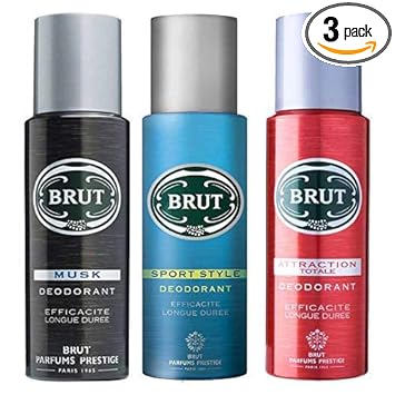 Brut Pack of 3 Ocean + Musk + Attraction Perfume Deodorant for Both Men and Women