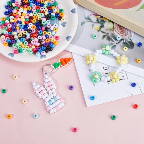 SUNNYCLUE 1800Pcs 18 Colors Pony Beads Bulk Opaque Pony Beads Purple Pink Black White Green Colorful Bead Kit 6X9mm Hair Braid Bead Large Hole Plastic Spacer for Jewellery Making Beading Kit - Image 4