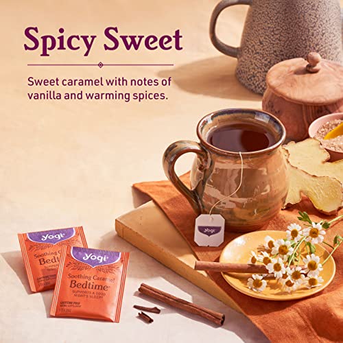 Yogi Tea Soothing Caramel Bedtime Tea - 16 Tea Bags per Pack (6 Packs) - Calming Sleep Tea - Supports Good Sleep - Includes Chamomile Flower, Rooibos Leaf, Roasted Chicory Root & More - Image 5