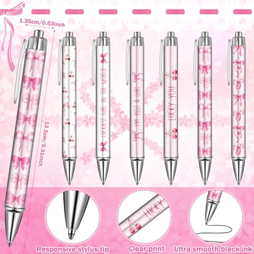 Image of Resurhang 6 Pack Pink Bow Spiral Pocket Notebooks Coquette Bow A6-Small Notebooks Cute Preppy Aesthetic Journal with Ballpoint Pens for Office School Day Classroom Prize Gifts 5.7 x 4.1 Inch