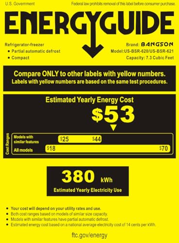 Image of BANGSON 7.3 Cu.Ft Refrigerator with Water Dispenser, Apartment Refrigerator with Freezer, Adjustable Thermostat, Low Noise, Fridge for Office, Kitchen, and Home, Black