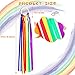 Sumind 6 Pcs Rainbow Ribbon Hand Kites Wands for Kids Dancer Streamer String Toy Thrown Waldorf Wand with Wooden Ring Wand Learning Educational(Bright Colors)