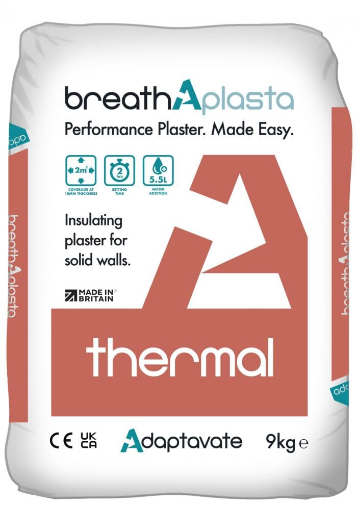 Adaptavate Breathaplasta Thermal 9Kg - White Thermal Plaster - Wall Insulation - 9kg