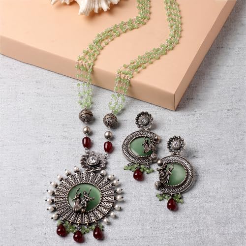 Antique Matte God Krishna Jewellery Set