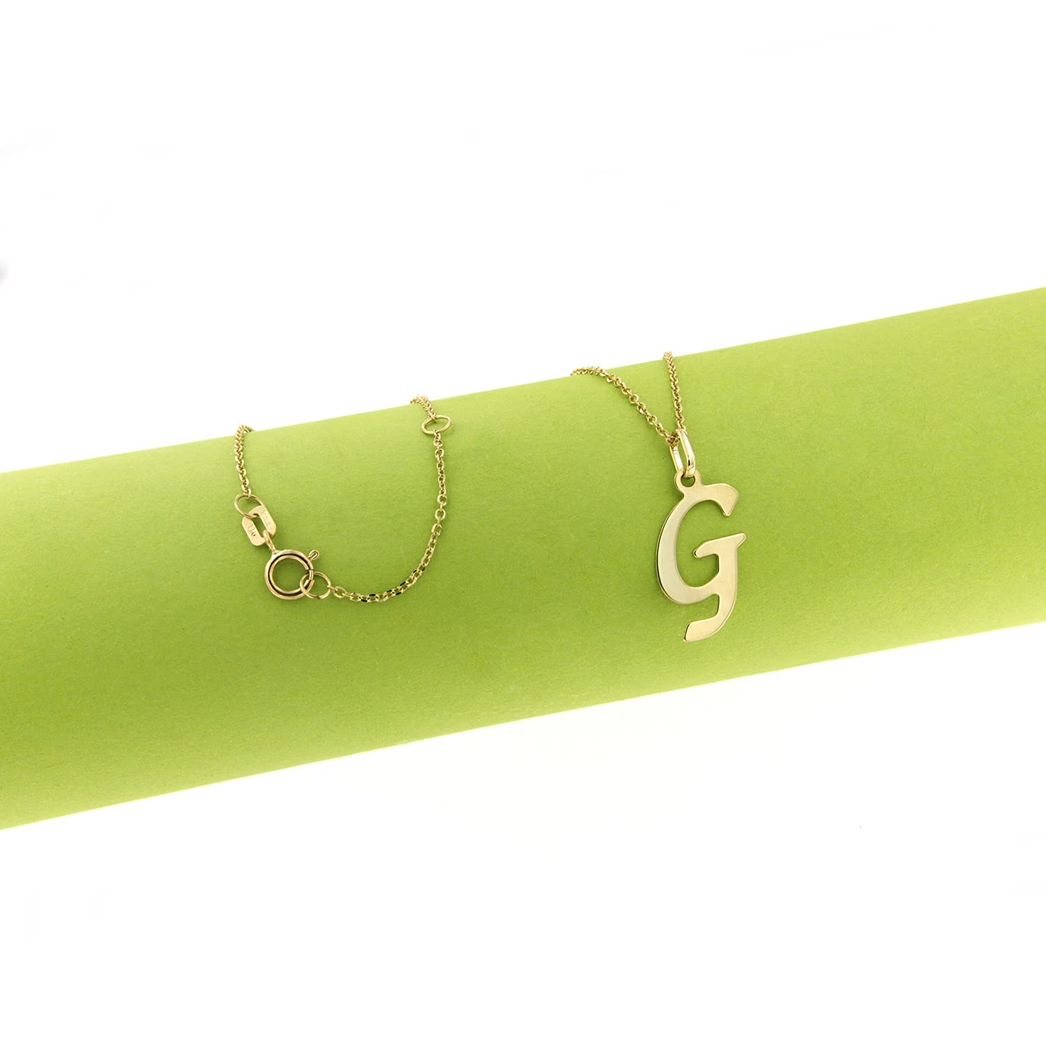 Lucchetta Schmuck Goldkette Damen 375 Echtgold Buchstabe Anhänger | 9 Karat Gelbgold, Initialen A-Z, 45 cm, für Damen