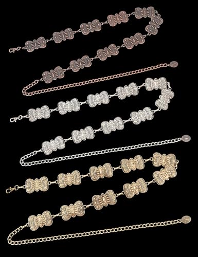 Image of TOPACC Western Metal Concho Belt for Women Cowgirl Chain Belts for Dresses Jeans Country Concert Outfit