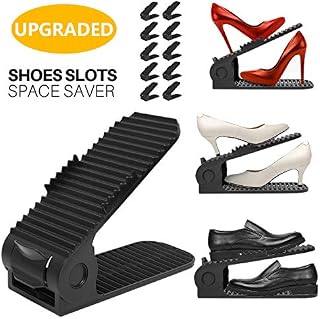 Shoe Slots Organizer, 4-Levels Adjustable Shoe Organizer, Space Saver for Closet, Better Stability