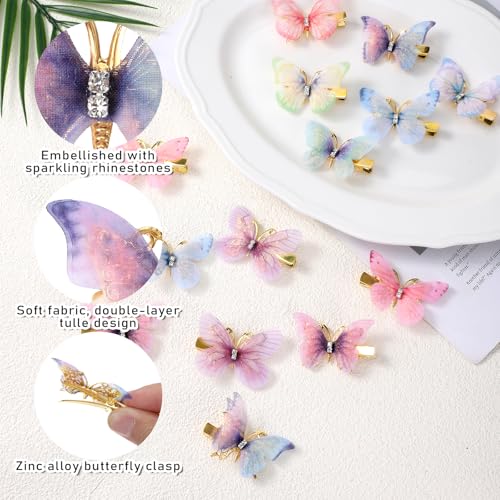18 piezas Pinzas de Mariposa con Strass, Clips Brillantes para el Cabello, Accesorios Lindos para Mujeres y Niñas, Regalos para Fiesta Temática, Prom, Cumpleaños y Boda miniatura 3