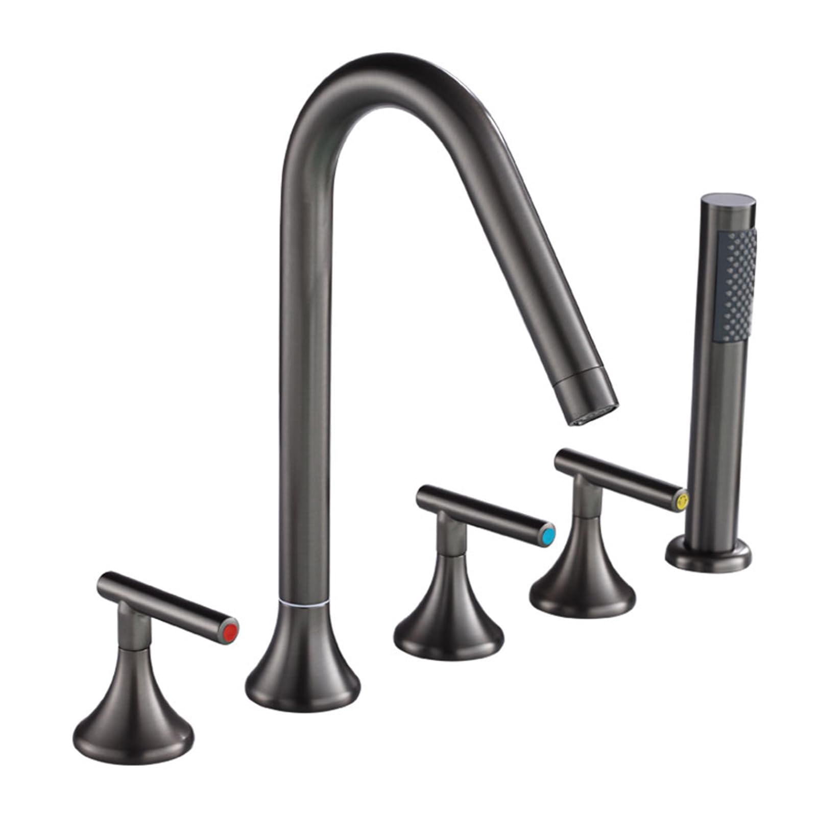 ZQFHSX Bath Mixer Taps with Shower Swivel, 5-Hole Design, Brass Construction for Hot and Cold Water