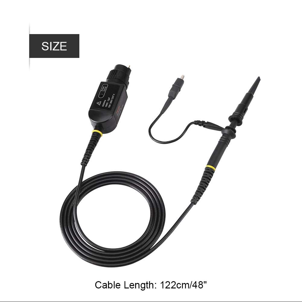 Sonde, P6500 500MHz 10X Oszilloskop-Sonde Hochpräziser passiver schwarzer Sondenclip für BNC-Schnittstellenoszilloskope