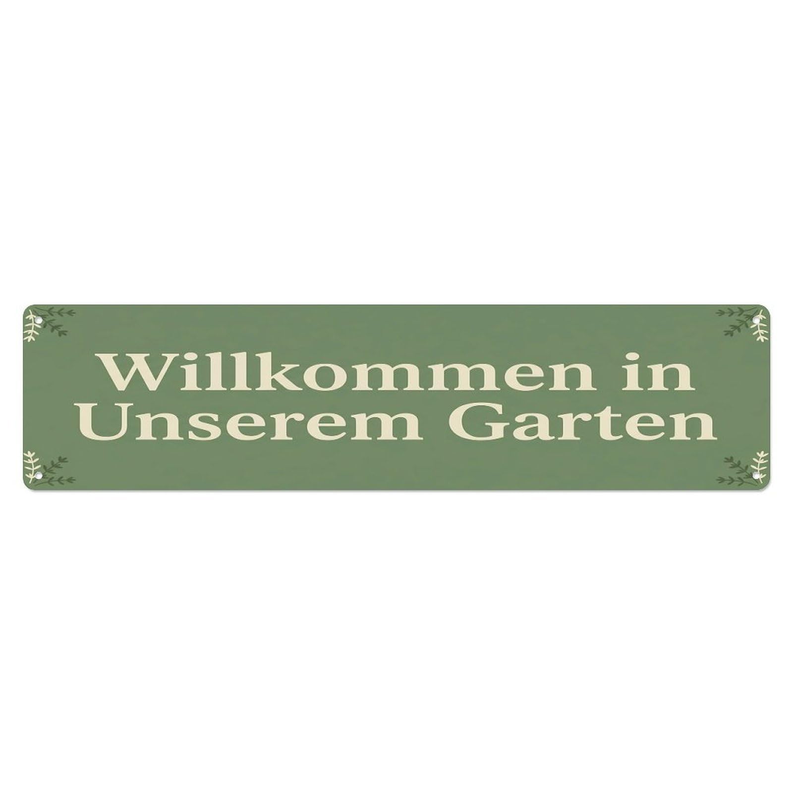 Vintage Welcome to Our Garden Thyme Green Metal Tin Sign