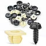GOOACC License Plate Screw Kit for Fastening Front and Back License Plates on Cars, Suvs, and Trucks Black Zinc Plated Rust-Proof and Anti-Rattle License Plate Bolts (Set of 8)