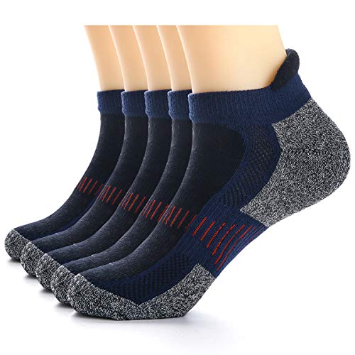 Weekend Peninsula Lot de 5 Paires Chaussettes Running Sport Basses Hommes et Femme, Socquettes Invisibles Courtes Homme Femme (38-45, Bleu Foncé - 5 Paires)