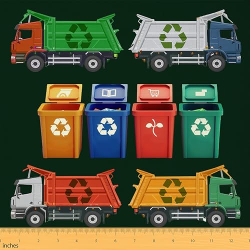 Reviews de Sistemas de clasificación de basura para comprar hoy. 48 Erosebridal - Tela para camión de basura de dibujos animados de The Yard, tela para tapicería de coche, clasificación de reciclaje, tela decorativa, basura para interiores y...
