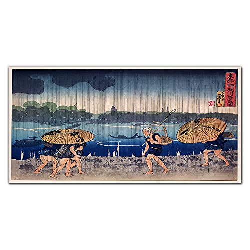 Impression sur verre acrylique de rivière asiatique pour décoration murale zen du salon