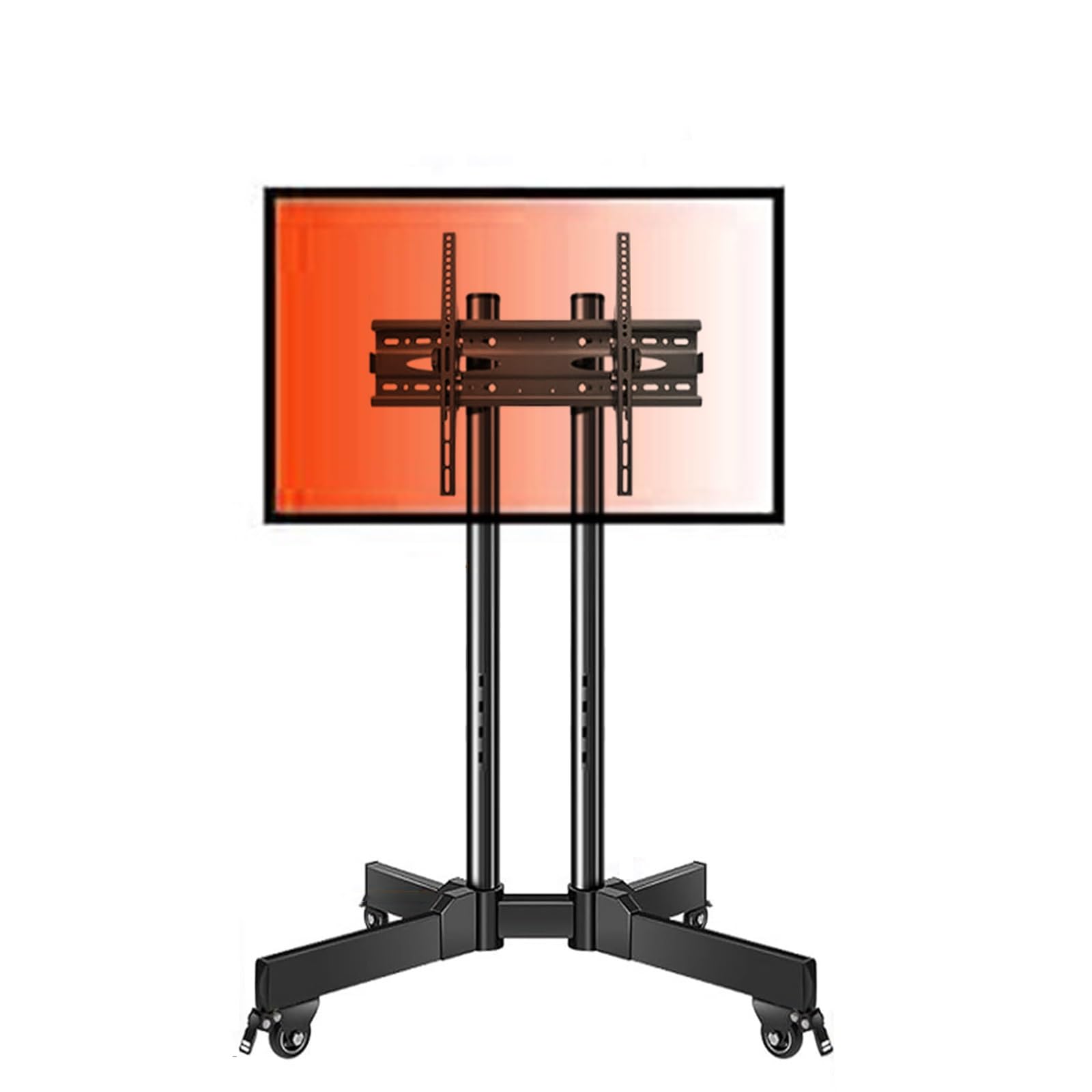Supporto TV con Ruote - Supporto TV da Pavimento, Carrello TV Regolabile in Altezza e Facile da spostare, per schermi da 32 a 75 Pollici, Distanza tra i Fori di SUP,