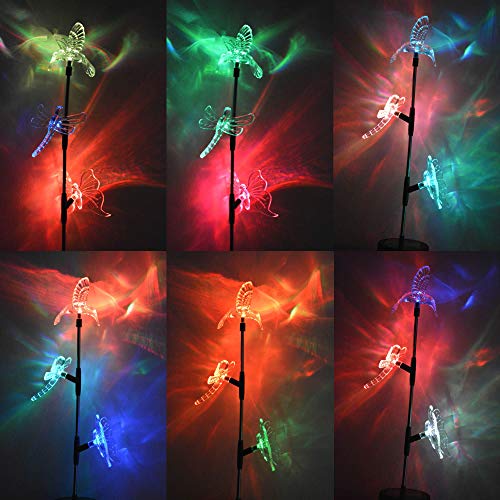 Luminária Solar Jardim PVC beija-flor, Borboleta e Libélula 1382