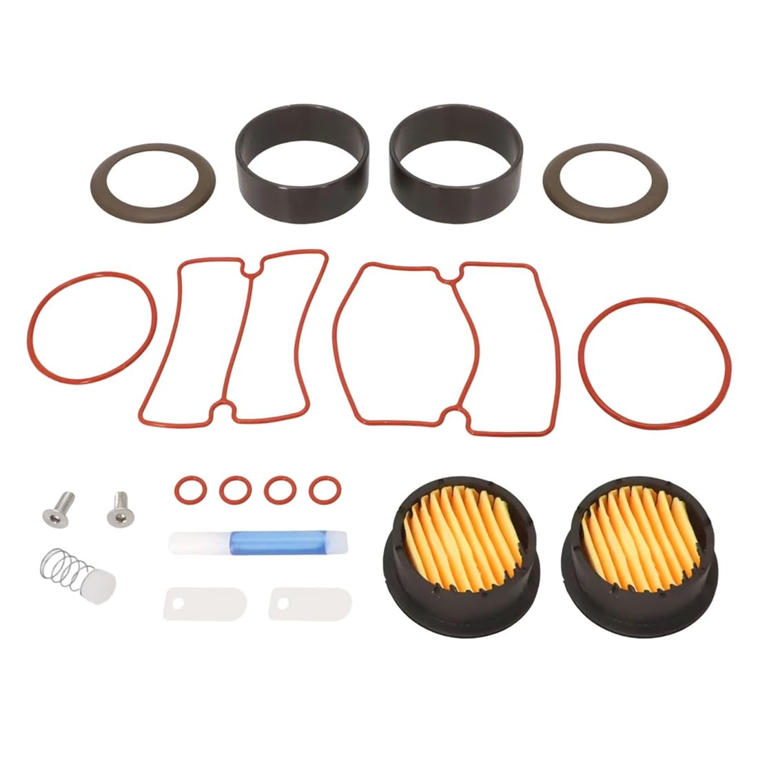 Oewwthy For 550W Model Oil-Free Silent Air Compressor 20Pcs Replacement Parts Cylinder Gaskets Piston Rings Filter Elements Repair Kit