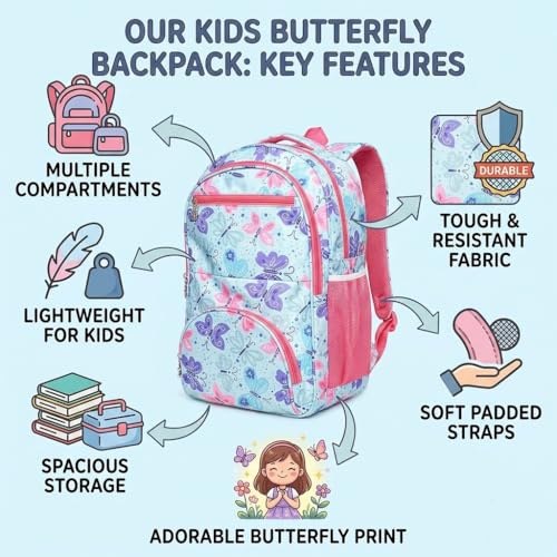 Image of Stylbase Kid School Backpack Bag for Girls and Boys | Ideal School Picnic Travel & Travelling Bag |17 Inches 4 Compartments, Water-Resistant Multipurpose for Kids