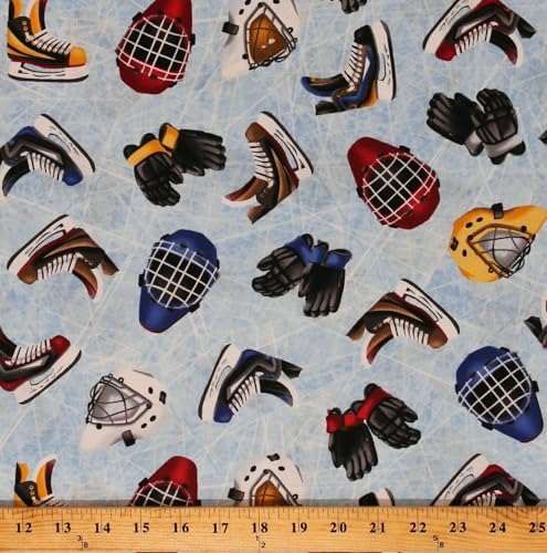 FlashPhoenix Quality Sewing Fabric – 100% Cotton Hockey Gloves Ice Skates Sports Goalie Helmets Fabric Size; 36
