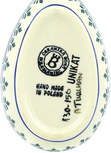 Miniatura 4 de Auténtico soporte de cuchara de cerámica polaca UNIKAT en diseño de anillo de flores hecho a mano en Bolesawiec Polonia por Ceramika Bona +