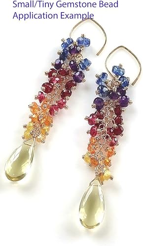 Miniatura 7 de Adabele GH1R-7 - 5 hebras de piedras preciosas curativas de cuarzo azul zafiro oscuro natural de 0.157 pulgadas (0.157 in), cuentas pequeñas