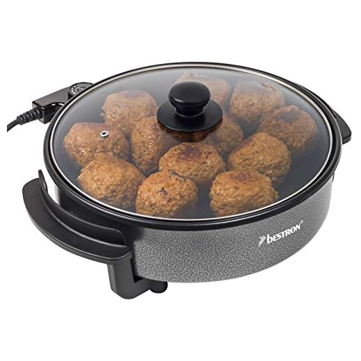 Bestron Ahp1200 Padella Elettrica Multifunzione, 1500 W, Alluminio, Grigio