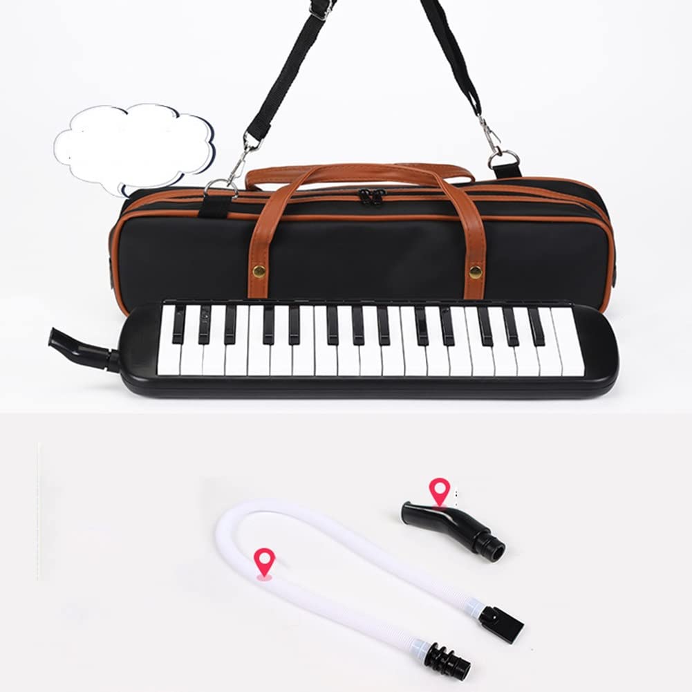 Melodica Professionale, Nero 37 Tasti Pianoforte Strumento Melodica Tastiera Armonica Strumento Musicale a Fiato per Principianti Professionisti Regalo per Adulti (Size : 32 Key)