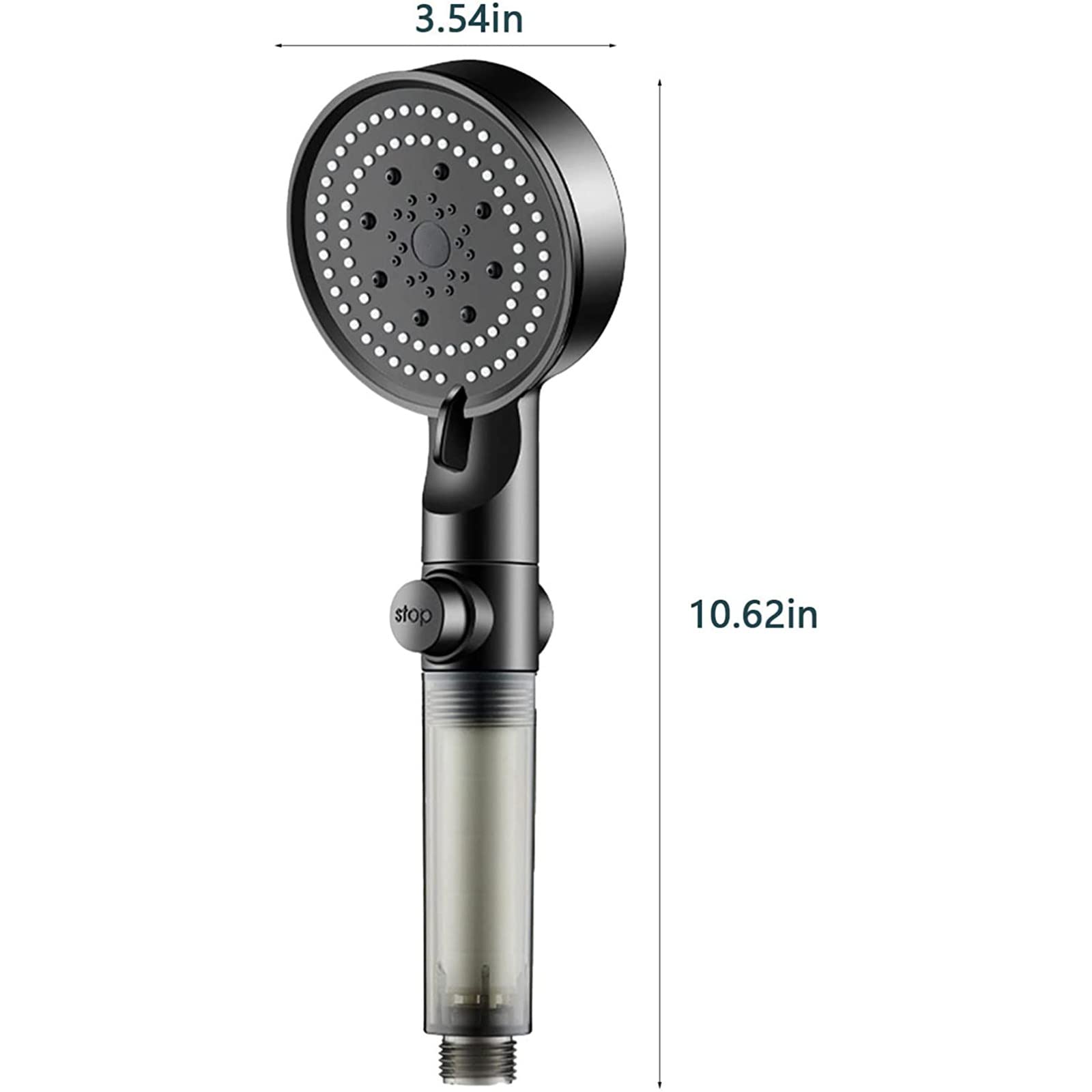 Alta Presión Alcachofa Ducha, 5 Modos Antical Alcachofa de Ducha de Mano, ABS Negro Mate Universal Ahorro de Agua Duchas de Baño Alcachofa Fácil de Instalación