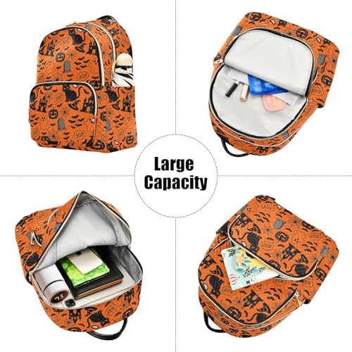 Image of ALAZA Halloween Orange Festive Women Backpack Purse Ladies Fashion Shoulder Bag Daypack Travel Bag 10L