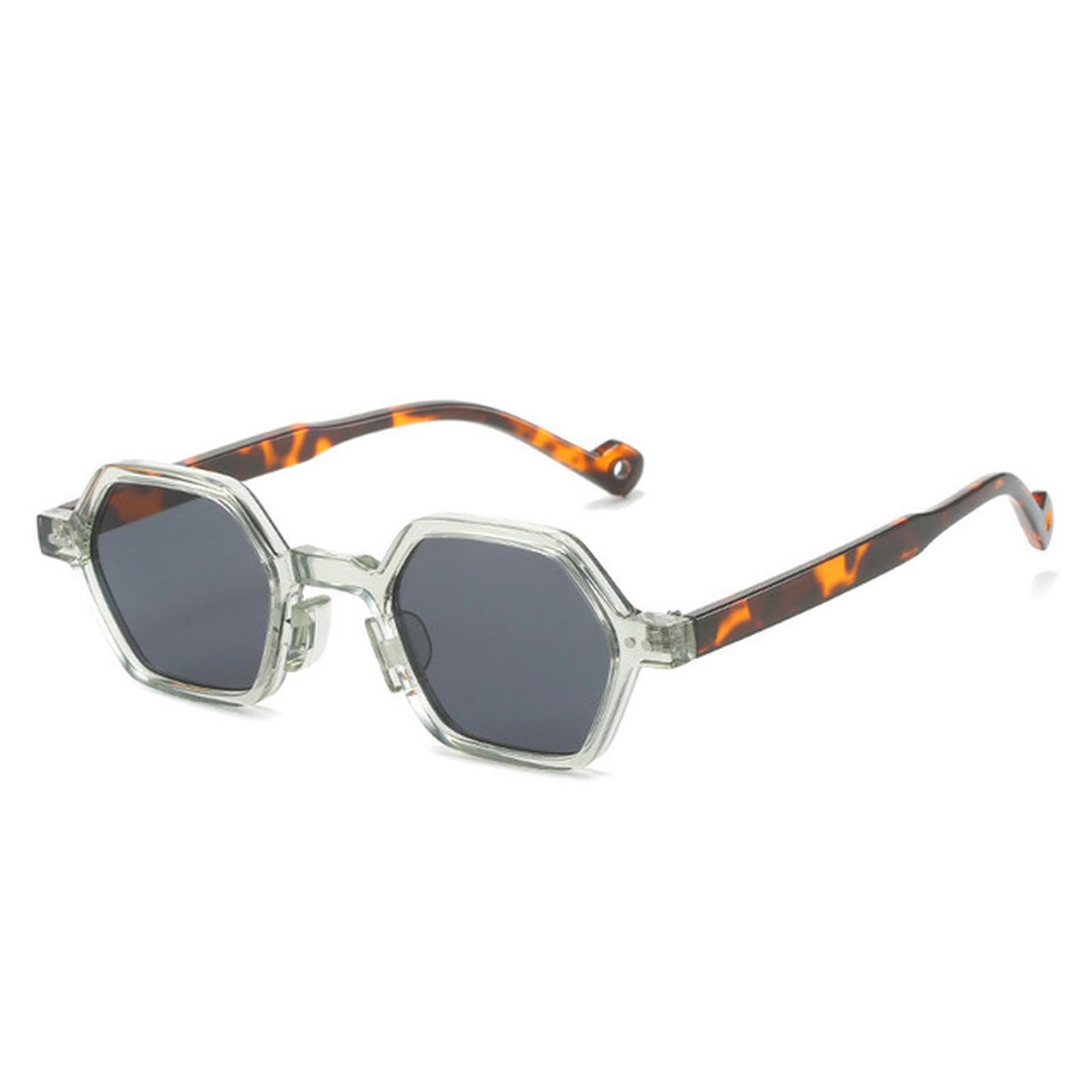 NOGRAX Okulary vintage wielokąt kwadratowe damskie okulary przeciwsłoneczne moda sześciokąt przezroczysty ocean soczewki odcienie nity okulary przeciwsłoneczne