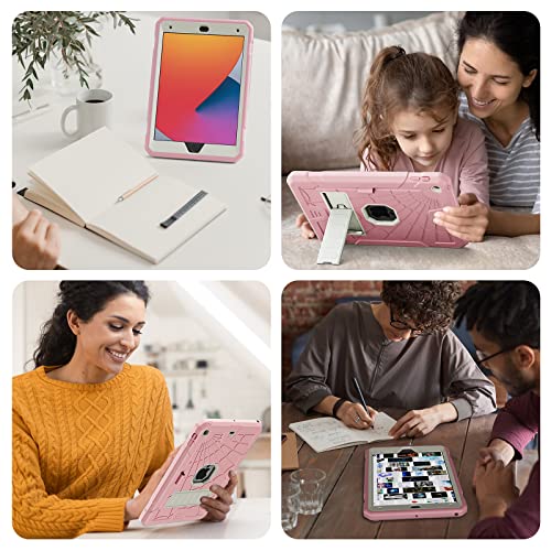 SIBEITU Case Compatible with iPad 9th Generation for Kids, with Pencil Holder Stand, Heavy Duty Rugged Case for iPad 10.2 inch