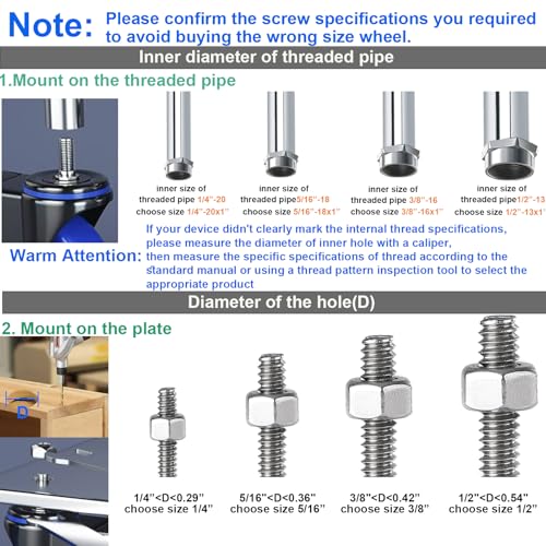 stem caster wheels 2 inch heavy duty swivel threaded stem mount casters set of 4 with american size unc 1434-20 x 1